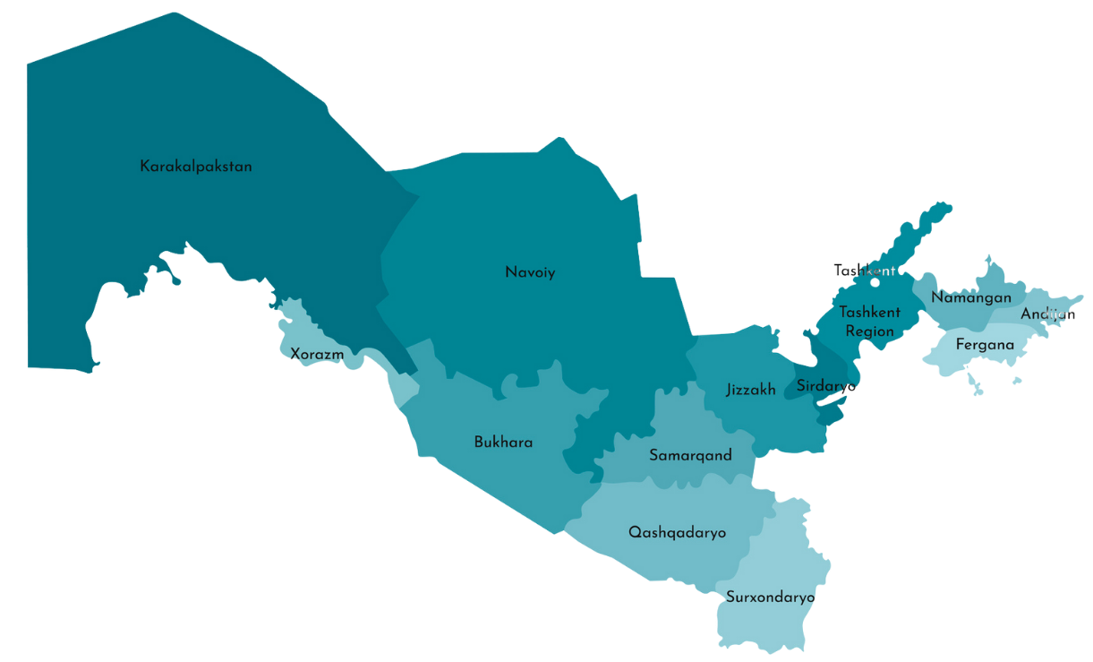 Map of Uzbekistan
