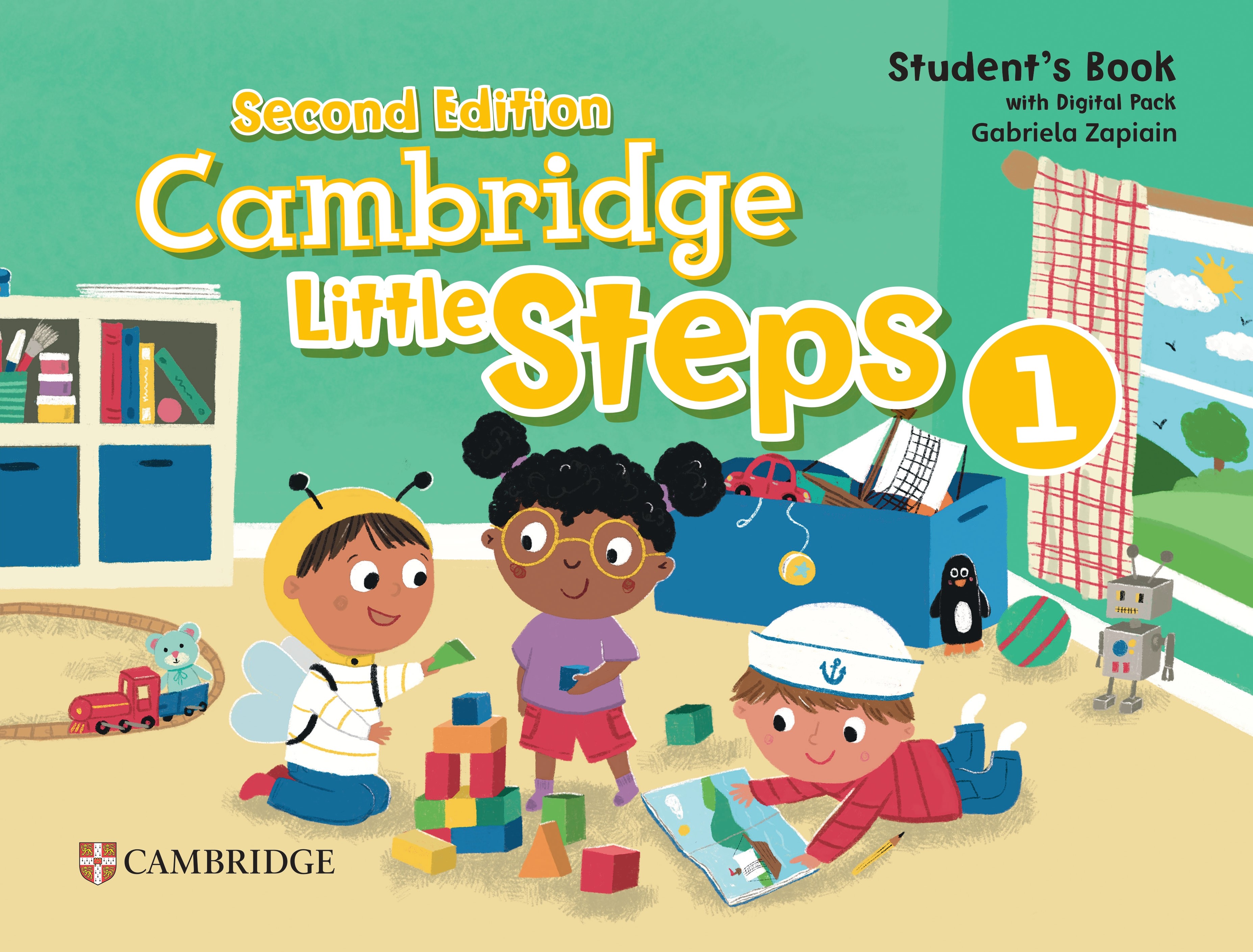 Cambridge Little Steps 1 Student's Book cover featuring engaging graphics and a language learning focus.