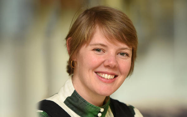 Newly appointed Digital Sustainability Lead, Andri Johnston, smiles for a camera photo