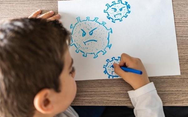 Student drawing virus
