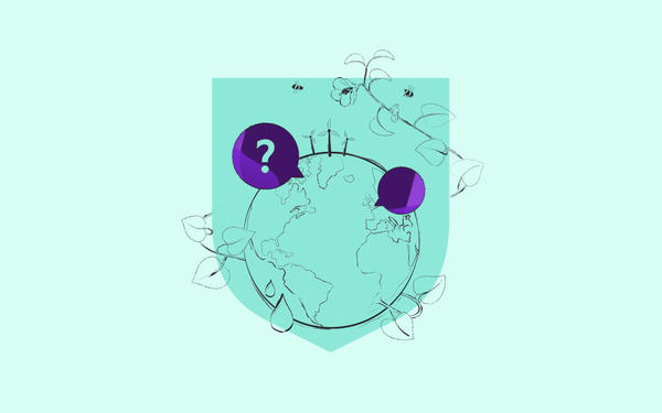 a pencil drawing of the world inside a shield shape