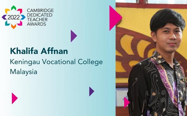 Dedicated Teacher Award winner Khalifa Affnan