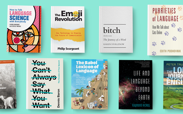 9 Book covers of Cambridge books exploring language