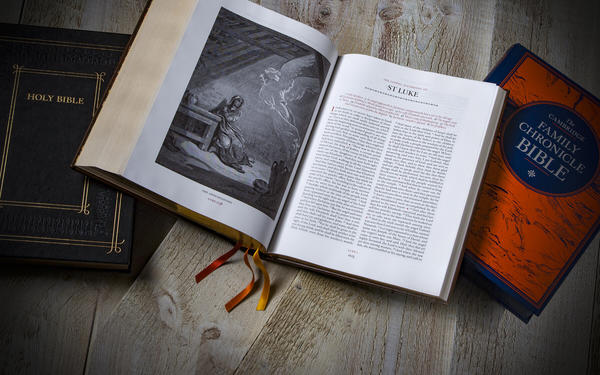 Covers and illustrations of the new Cambridge Family Chronicle Bible