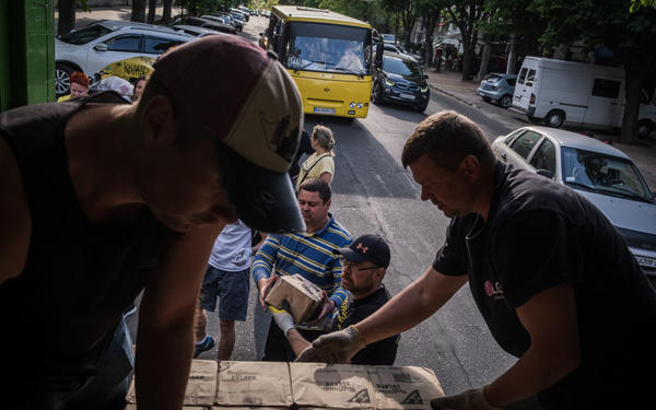 Volunteers working refugees in Odesa, Ukraine