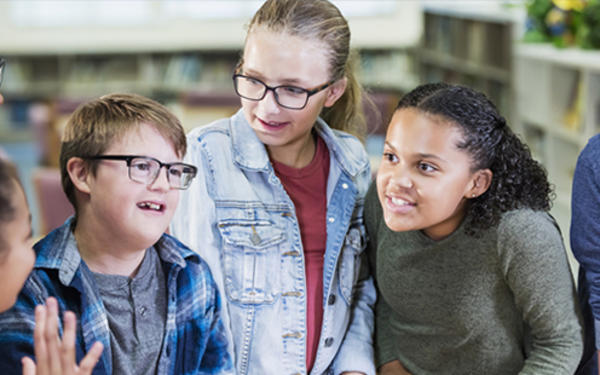Group of children talking