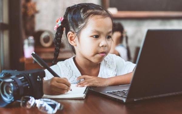 Girl working on her laptop