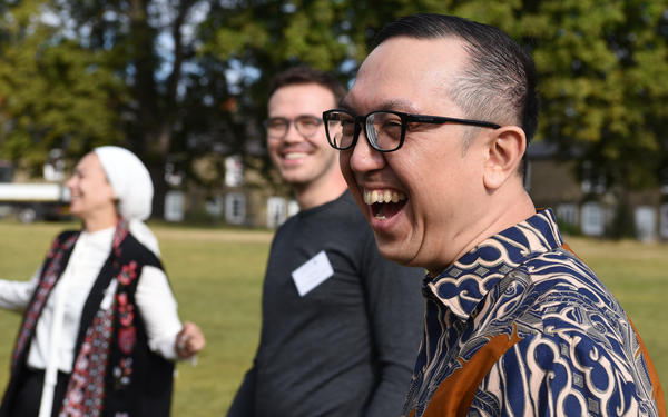 Laughing colleagues
