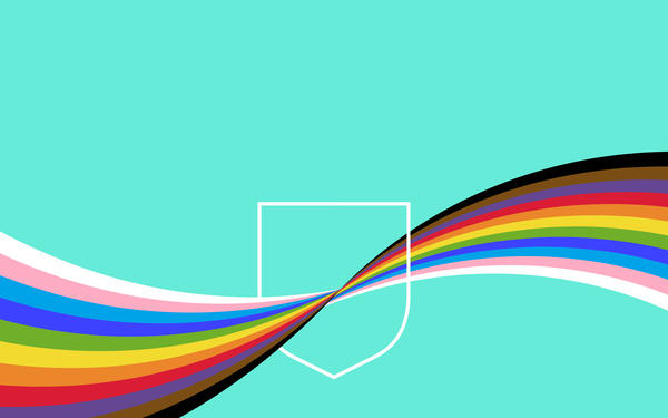 Cambridge shield with Pride flag