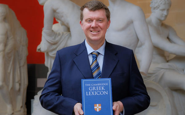 Michael Sharp, the Lexicon’s Publisher, with a copy of the book.