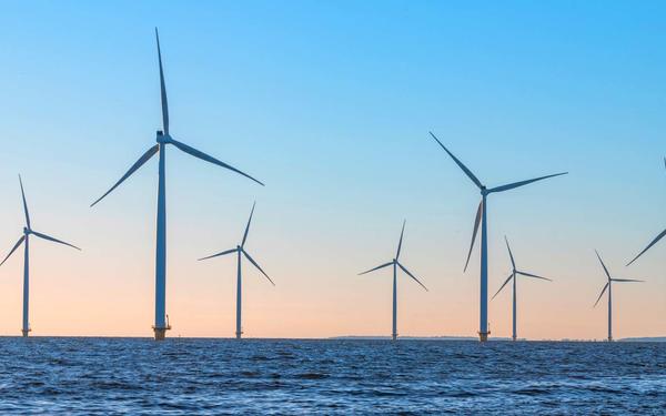 An off-shore windfarm