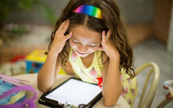 Girl on tablet