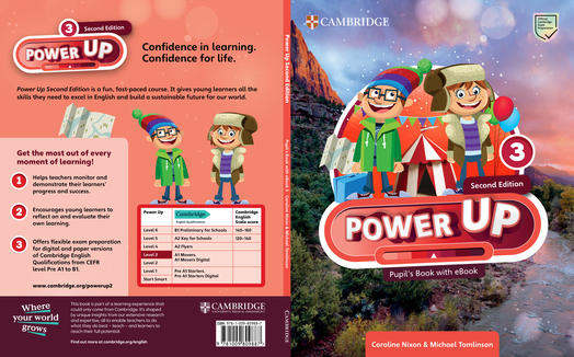 Power Up 5th Edition cover with vibrant graphics and game-themed elements.
