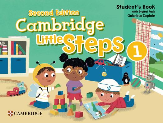 Cambridge Little Steps 1 Student's Book cover, showcasing vibrant designs aimed at enhancing early childhood education.
