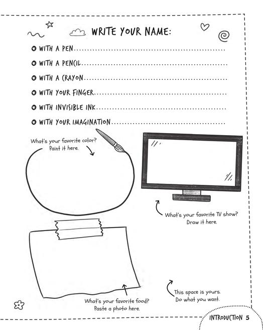 Worksheet for writing your name with a computer and pen.