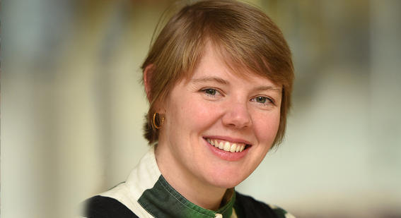 Newly appointed Digital Sustainability Lead, Andri Johnston, smiles for a camera photo