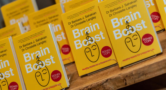 Copies of new Cambridge University Press book 'Brain Boost'.