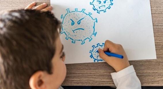 Student drawing virus