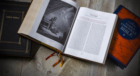 Covers and illustrations of the new Cambridge Family Chronicle Bible 