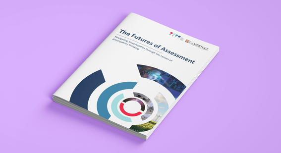 front cover of 'Future of Assessment report' on purple background