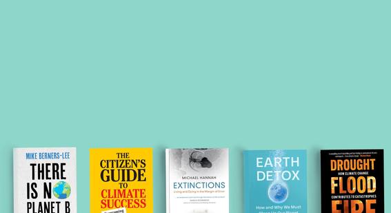 Photo of five climate change books from Cambridge University Press
