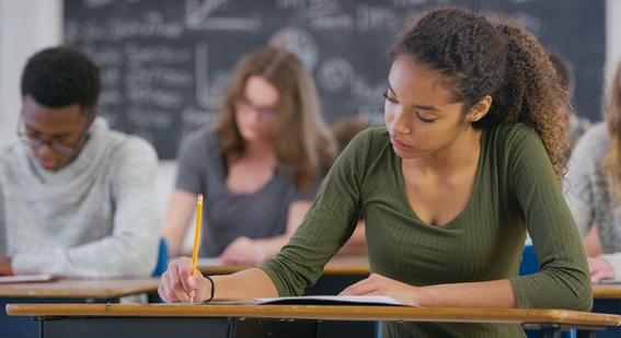 Students sitting in an exam