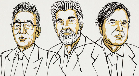 The three winners of this year's Nobel Prize for Physics: Syukuro Manabe, Klaus Hasselmann and Giorgio Parisi