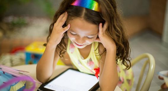 Girl on tablet