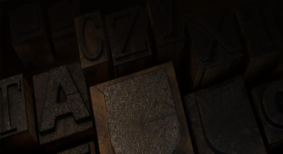 Cambridge University shield shaped printing block