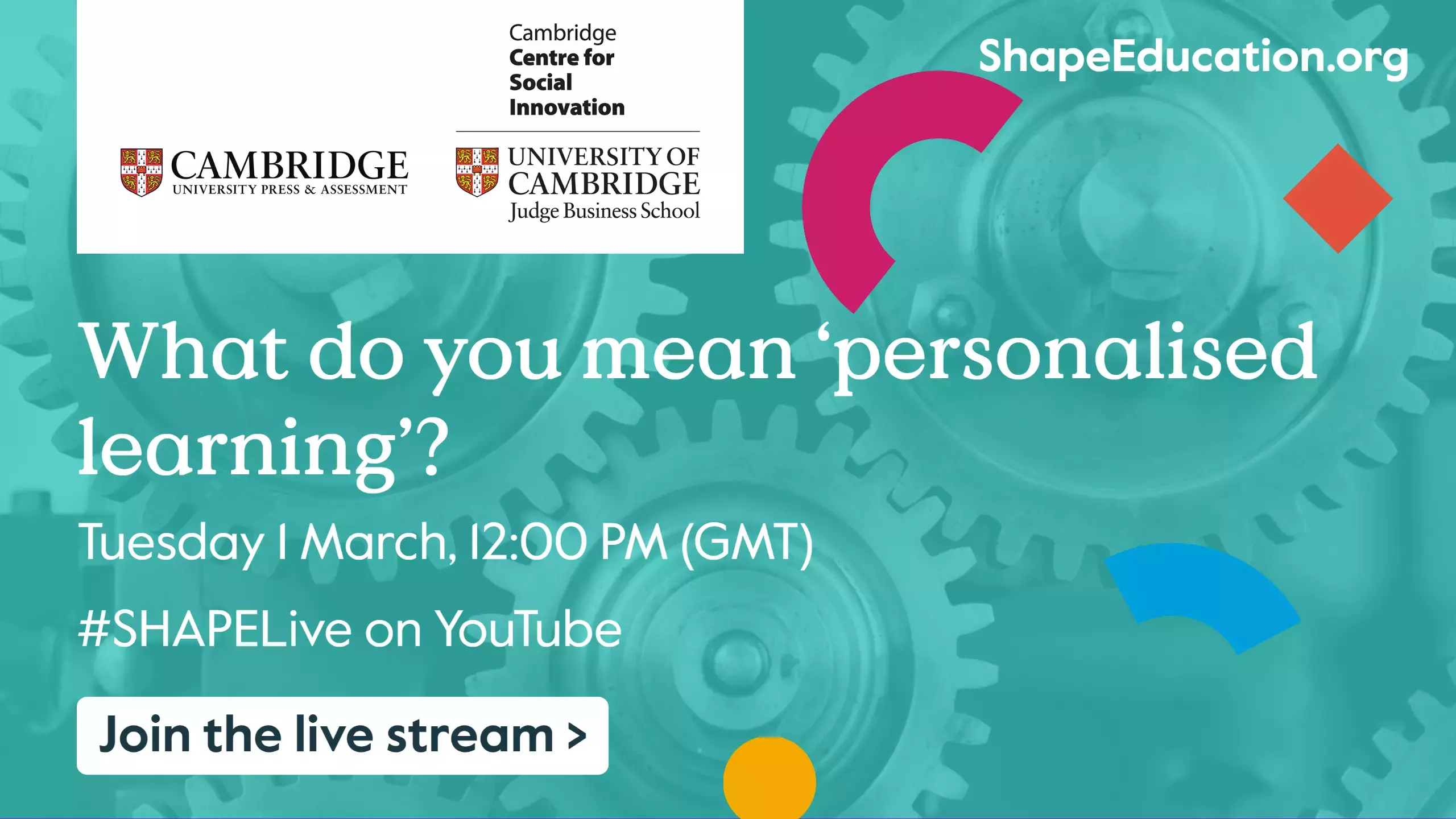 video thumbnail for SHAPE Live 'What do you mean 'personalised learning'?'